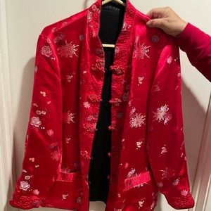 Reversible Chinese Satin Jacket - Red and Black